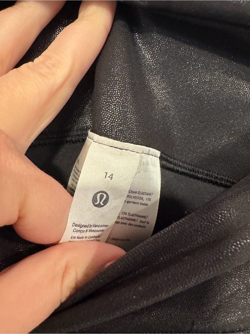 Black Sparkle‎ Lululemon Wunder Train Faux Leather Leggings - Picture 3 of 7